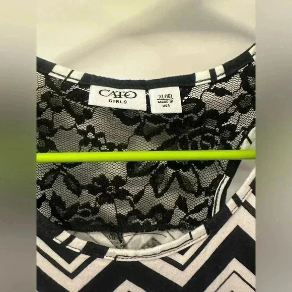 CATO GIRLS | Black & White Patterned Sleeveless Top | XL (16) - Picture 4 of 9